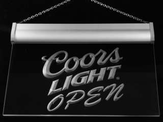 027 b Coors Light Beer OPEN Bar Neon Light Sign  