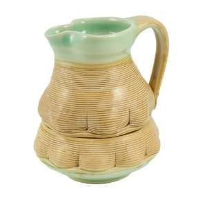  Amelia Stamps Pottery Woven Design Nesting Cream and Sugar 