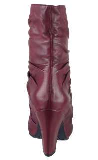 Earthies Womens Boots Montera Deep Red Silky Aged 800197WAGD  
