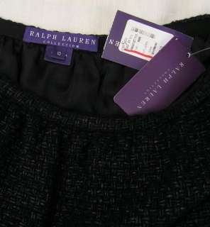 Ralph Lauren Purple Label Skirt Black Knit 10 NWT $1298  