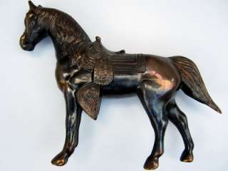 AUTHENTIC / VINTAGE COPPERED BRONZED POT METAL HORSE   CARNIVAL GIVE 