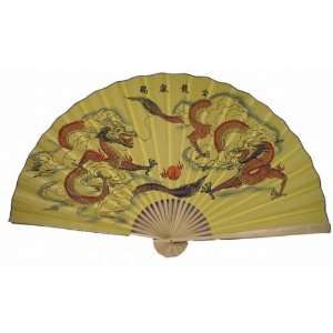   35 Oriental Feng Shui Wall Fan dragon (Yellow) 