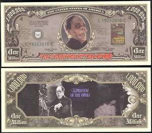 PHANTOM OF THE OPERA HALLOWEEN MILLION  Lot of 10 Bills  