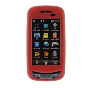  Red Rubberized Snap On Crystal Hard Case for AT&T Samsung 