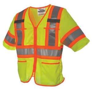  U6155G 4XL Safety T Vest,Class 3,Mesh,Green,4XL