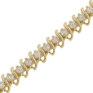    Round prong Set Ribbon Link Diamond Tennis Bracelet 5.60ct Jewelry