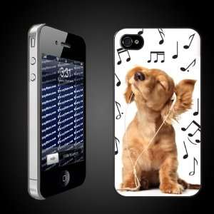  Funny Dog Designs Music Puppy   CLEAR Protective iPhone 4/iPhone 