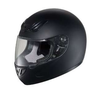  Hawk Solid Flat Black Motorcycle Helmet   Size  Medium 