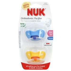  Nuk Pacifiers, Orthodontic, Silicone, 6+ M, 2 ct. Health 