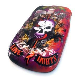 Samsung R355c Love Hurts Skull Lion HARD RUBBERIZED FEEL RUBBER COATED 