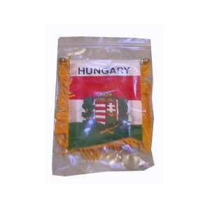 Hungarian Flag with String and Suction Cap, 4x6in.  