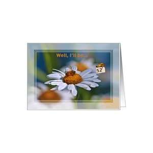  52nd Birthday Card with Honey Bee and Daisy Flower Card 