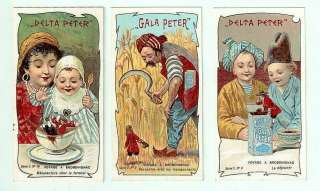 TRADE CARDS 3 FRENCH 1914 CHOCOLATE GALA PETER LILLIPUT  