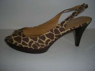 NINE WEST NEW KAROOO Womens Zafari Brown MU Slingbacks Pumps Shoes US 