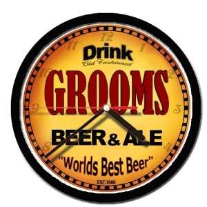  GROOMS beer and ale cerveza wall clock 