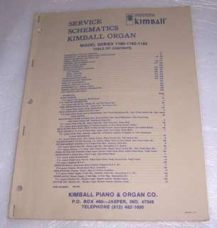 KIMBALL ORGAN MODELS 1190, 1192, 1195 SERVICE MANUAL  