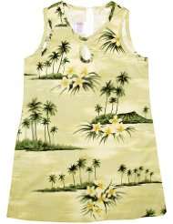 Dress   Plumeria Island Keyhold Front Hawaiian Aloha Short Tank Dress 
