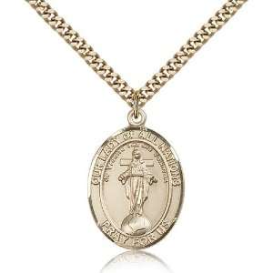 Gold Filled O/L Our Lady of All Nations Medal Pendant 1 x 3/4 Inches 