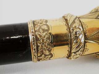Antique 19C. Huge Gold Filled Handle Walking Stick Cane  