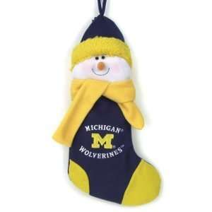   Michigan Wolverines NCAA Snowman Holiday Stocking (22) Sports
