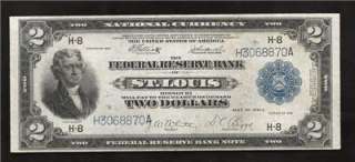 1918 $2.00 FRBN AKA BATTLESHIP (St.Louis) Highgrade xf note  