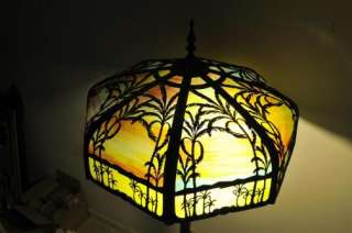 Sunset Palm Lamp on Floor Base Handel Lamp Style  