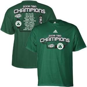   Boston Celtics Green 2008 NBA Champions Supporting Cast Roster T shirt