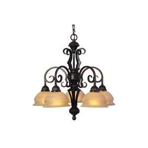  Forte Lighting 2222 05 64 5 Light Chandelier, Bordeaux 