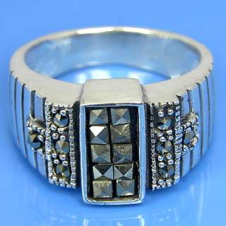 925 Sterling Silver Natural Marcasite Fancy Ring (YSR 118)  