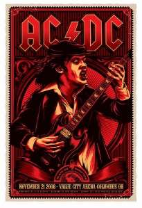 AC/DC Angus Young Yanky Dollar 1990 oop Poster  