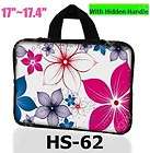 Flowers Neoprene Case Cover Handle Bag for All 17 17.3 inch Laptop 