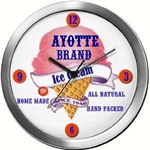  AYOTTE 14 Inch Ice Cream Metal Clock Quartz Movement 