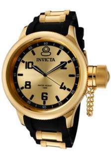 Invicta Mens 1438 Russian Diver Yellow Gold Plated Goldtone Dial Watch 