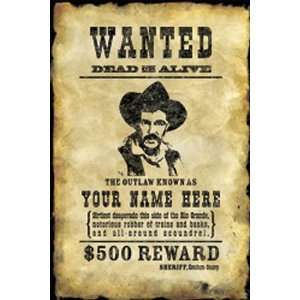  Wanted Poster Boys Peel & Stick   With FREE Customized Name 
