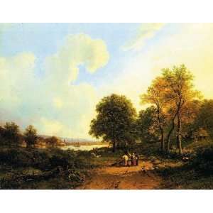   on a Path by a River, By Koekkoek Barend Cornelis