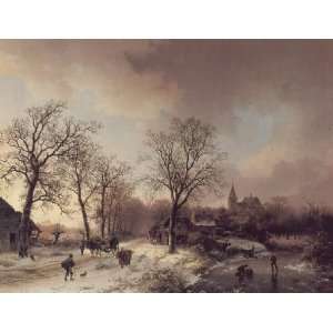   in a Winter Landscape, By Koekkoek Barend Cornelis