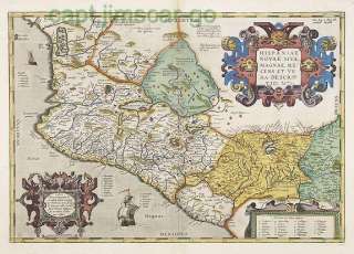 Origianl 1592 Map of Hispaniae Novae Print