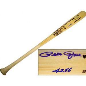  Pete Rose Autographed Game Model Baseball Bat with 4256 