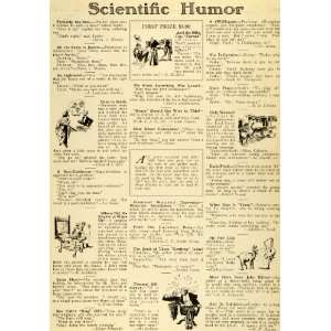  1920 Article Scientific Humor Joke Bartley Humbertson 