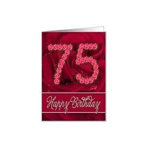  75th birthday with numbers made from roses Card Toys 