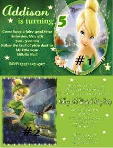 10 PERSONALIZED TINKERBELL INVITATIONS OR THANK YOUS  