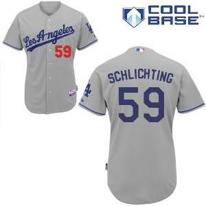 Travis Schlichting Los Angeles Dodgers Authentic Road Cool Base Jersey 