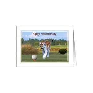  79th Birthday Card with Tiger on the Golf Course Card 