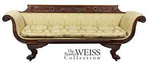 SWC Highly Carved Mahogany Classical Sofa, c.1820  