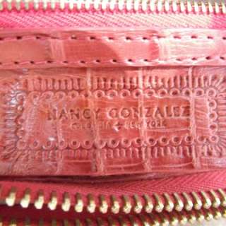 NANCY GONZALEZ Crocodile Tote Bag Purse Red  