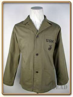 WW2 USMC P41 HBT Utility Shirt S (40R) (Brown Shape)  