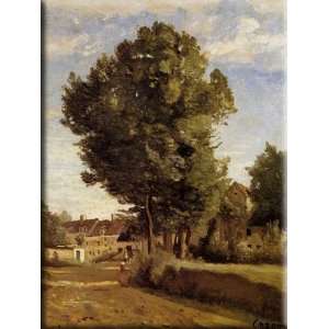  A Village near Beauvais 12x16 Streched Canvas Art by Corot 