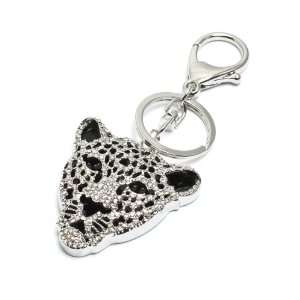   Charm & Rock Silver Jaguar Face Crytal Keychain CHARM & ROCK Jewelry
