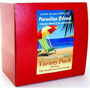 Aloha Island Variety Pack of Certified Organic Coffee Pods, 18 Pods
