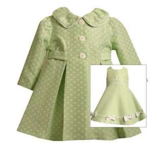 Bonnie Jean Baby Girls Easter Spring Green Dress Coat 18M  